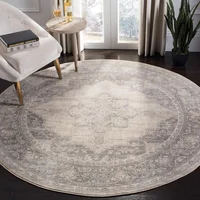 Alfombra Safavieh Brentwood 274 cm Redonda Medallón Crema Gris