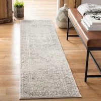 Alfombra de Pasillo Safavieh Tulum 61 x 335 cm Marfil Gris Estilo Bohemio