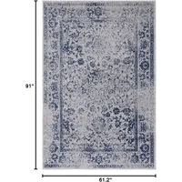 Alfombra Lavable Antideslizante Adiva Rugs 155 x 229 cm Gris Azul Resistente A Manchas