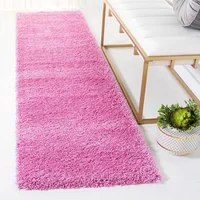 Alfombra Lavable Antideslizante Adiva Rugs 69 cm x 274 cm Rosado Pelo Grueso
