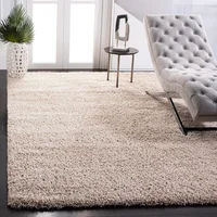 Alfombra Cuadrada Safavieh Shag 160 cm Beige Pelo Largo para Sala o Dormitorio