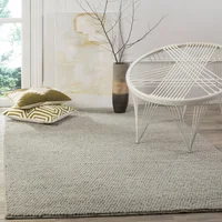 Alfombra Safavieh Natura 152 x 244 cm Lana Hecha a Mano Plateada Interior