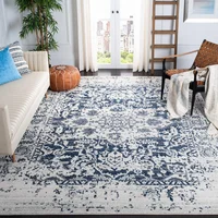Alfombra Lavable Antideslizante Safavieh 244 cm x 305 cm Crema Azul Diseño Medallón