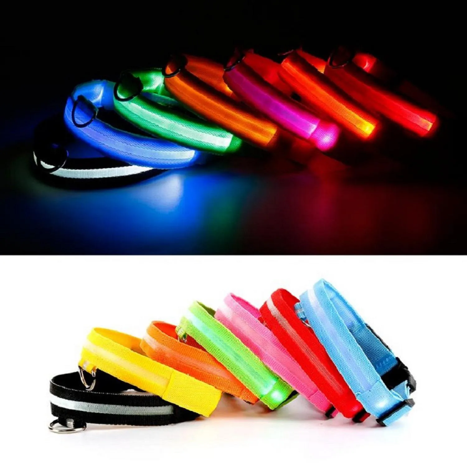 Collar Luz Led Reflectivo Para Mascotas Verde Xs 3