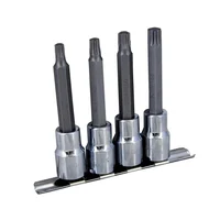 Juego de Puntas Torx Largas 4 Piezas T40 a T55 Surtek Cuadro 1/2 Pulgada