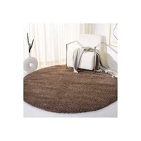 Alfombra Redonda Safavieh Shag Gris Topo de 122 cm y 5 cm de Grosor para Sala o Dormitorio