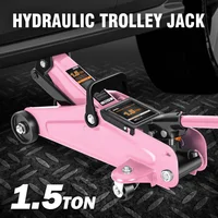 Gato Hidráulico Bajo Perfil DNA MOTORING 1.5 Ton Rosa Elevación 13.5 cm a 30.5 cm