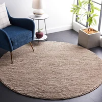 Alfombra Redonda Safavieh Natura NAT620T 122 cm Marrón Lana Hecha a Mano Estilo Rústico