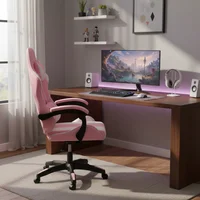Silla Gamer Hawker 9915 Reclinable con Apoyabrazos y Altura Ajustable Rosada