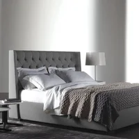 Cabecero Doble 140X150 Declan de Piso Microfibra Gris
