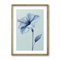 Cuadro Decorativo Artesanal Calma Celeste 40x60cm Marco Madera