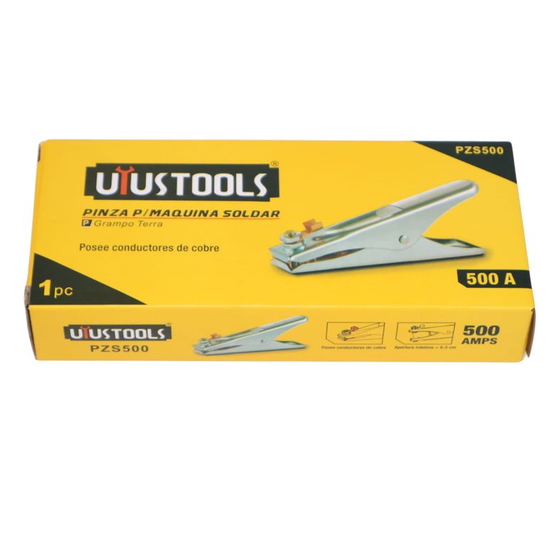 Pinza De Masa Profesional De 500A Para Soldadura - Compatible Con Electrodo, TIG Y MIG, Con Tornillo Y Muelle De Alta Calidad