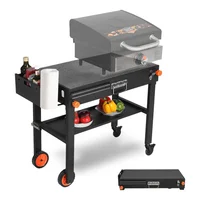 Mesa Portátil para Parrilla Blackstone con Ruedas y Estante Plegable