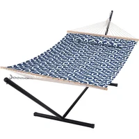 Hamaca Para Dos Personas Suncreat Con Soporte De Madera Dura Y Almohada
