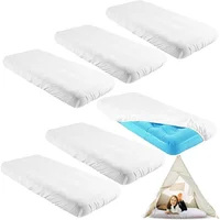 Juego De 6 Sábanas Ajustables Blancas Para Colchón Inflable Infantil