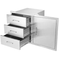 Cajones para Cocina Exterior VEVOR de Acero Inoxidable con Triple Almacenamiento