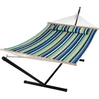 Hamaca SUNCREAT Doble Extra Grande con Soporte 12 ft y Tela Acolchada Verde