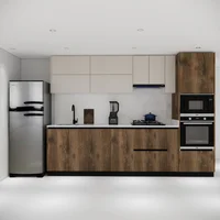 Cocina Integral 3M Con Torre Classic Sin Mesón Color Gris Cachemire Y Cogñac