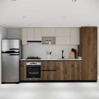 Cocina Integral 3M Con Despensa Classic Sin Mesón Color Gris Cachemire Y Cogñac