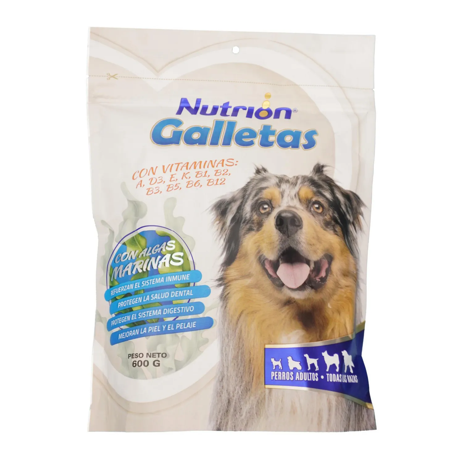 Snack Perro Nutrion Galletas Algas Marinas 600gr