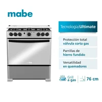 Estufa de Piso 6 Puestos 76cm Inoxidable Grill a Gas Natural Emc30kxx-6
