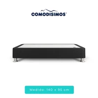 Base Cama Essensial Negro Doble 140x0.95 Dividida Comodisimos
