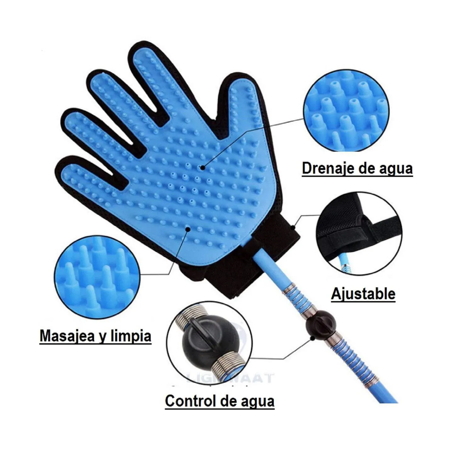 Guante De Aseo Y Accesorio Rociador De Ducha 3