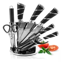 Juego de Cuchillos En Acero Inoxidable X8 Piezas + Soporte Negro