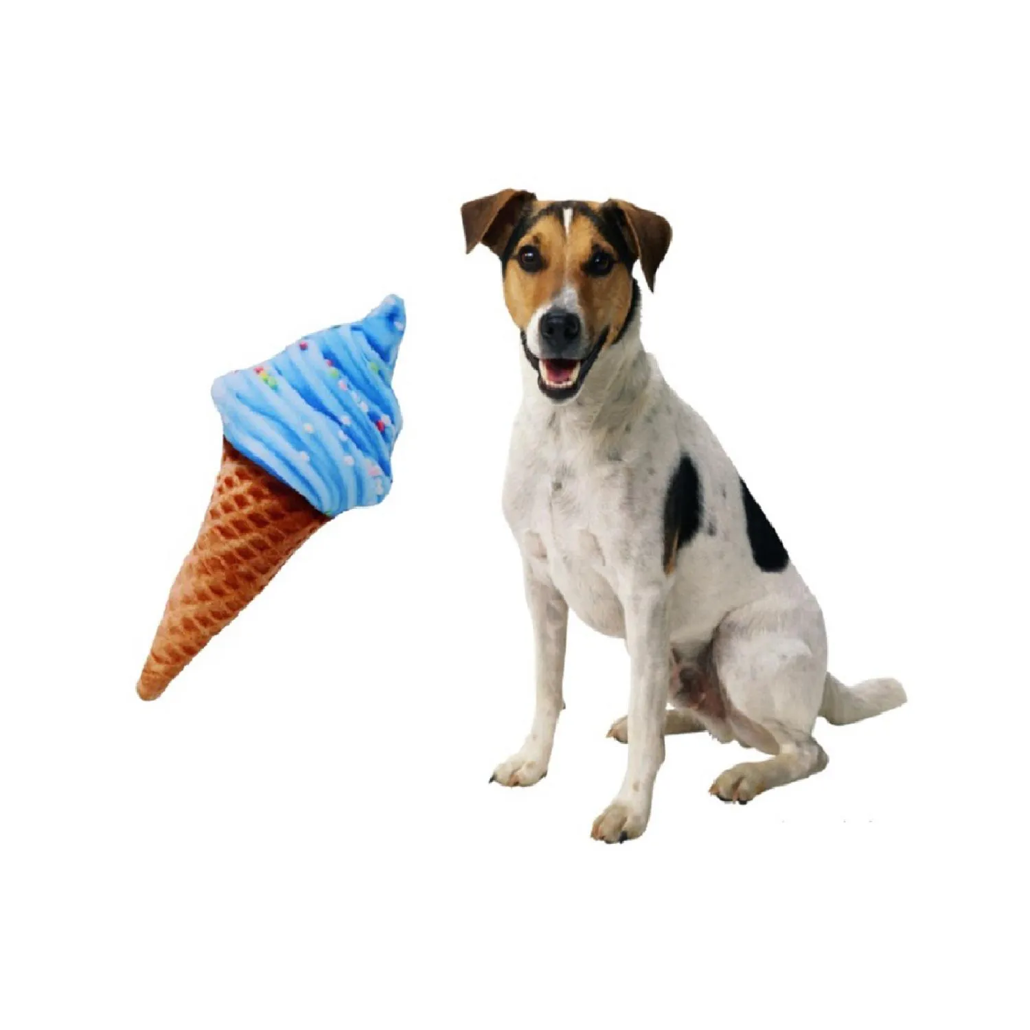 Peluche Para Perro Con Sonido Helado Azul