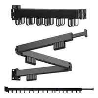 Tendedero Plegable de Pared para Ropa Interior y Exterior con Ganchos Giratorios