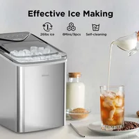 Máquina para Hacer Hielo Silonn Producción de 12 kg/día con Autolimpieza y Doble Tamaño de Hielo
