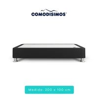 Base Cama Essensial Negro King 200x100 Dividida Comodisimos
