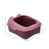 Arenera para gato plástica mediana con pala morada 42.5x34.5x19.5cm colmascotas