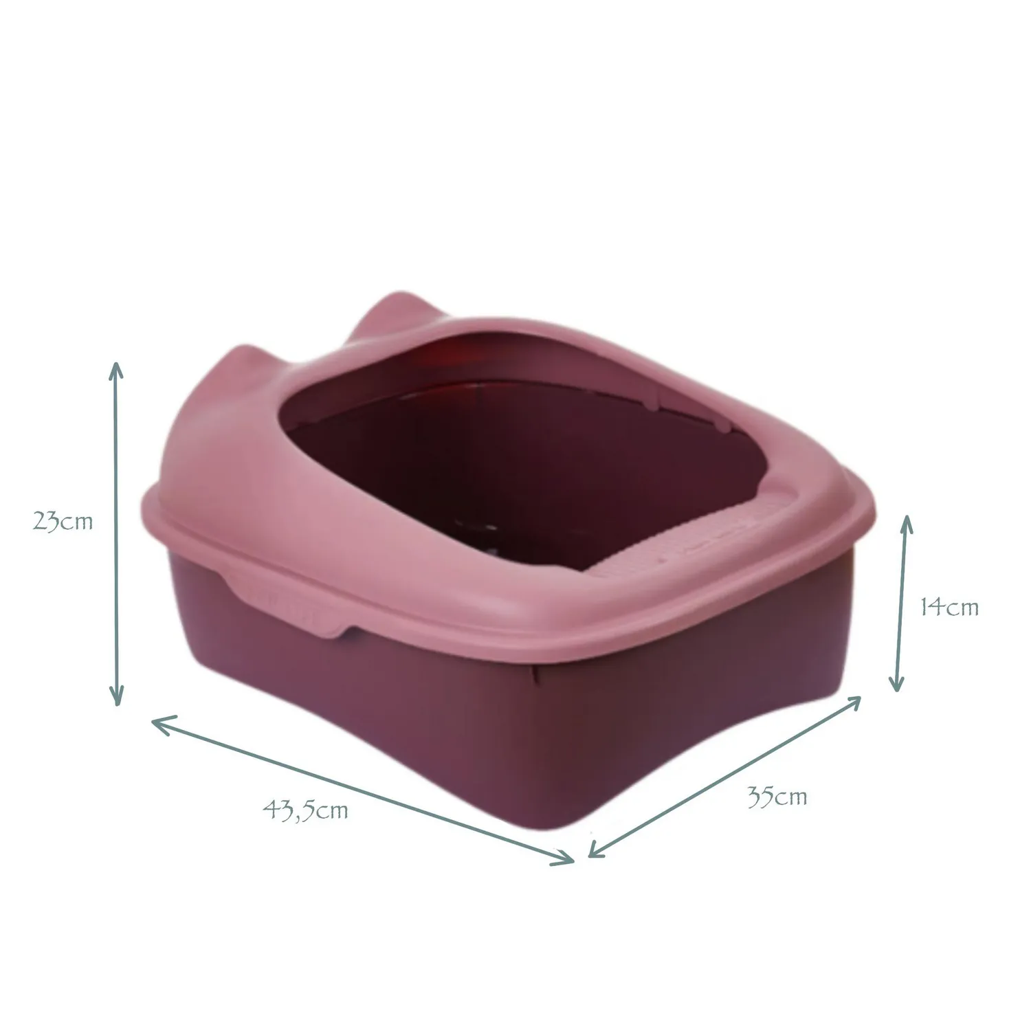 Arenera para Gato Plástica Mediana con Pala Morada 42.5x34.5x19.5cm Colmascotas