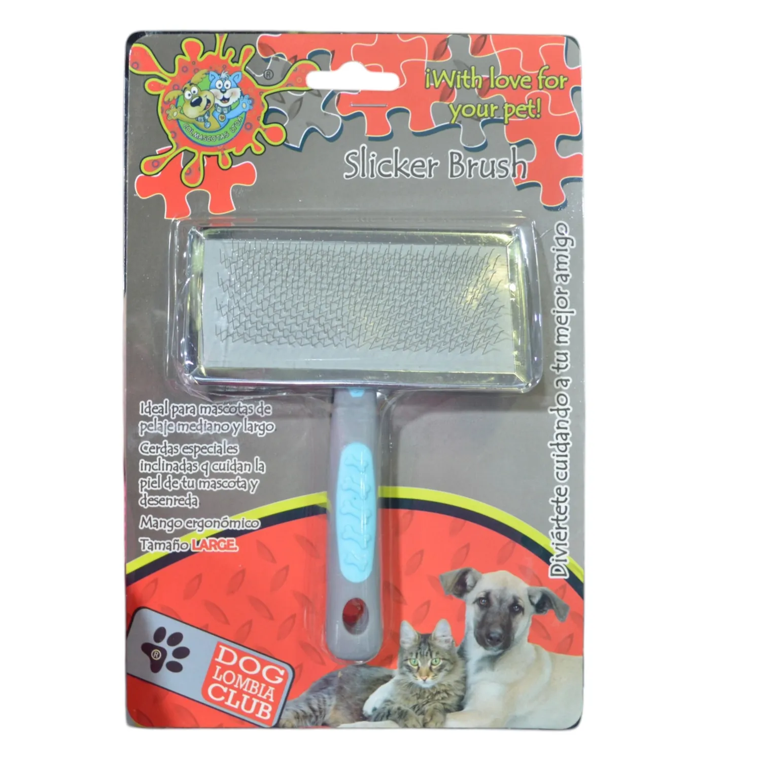 Cepillo para perro sliker azul grande colmascotas