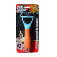 Cepillo para perro desenredador y cortanudos naranja talla m colmascotas