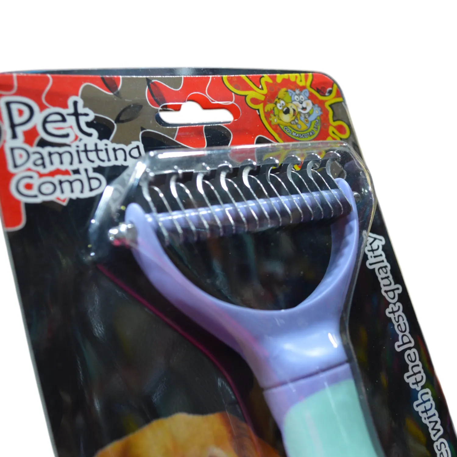 Cepillo para perro desenredador y cortanudos azul talla l colmascotas