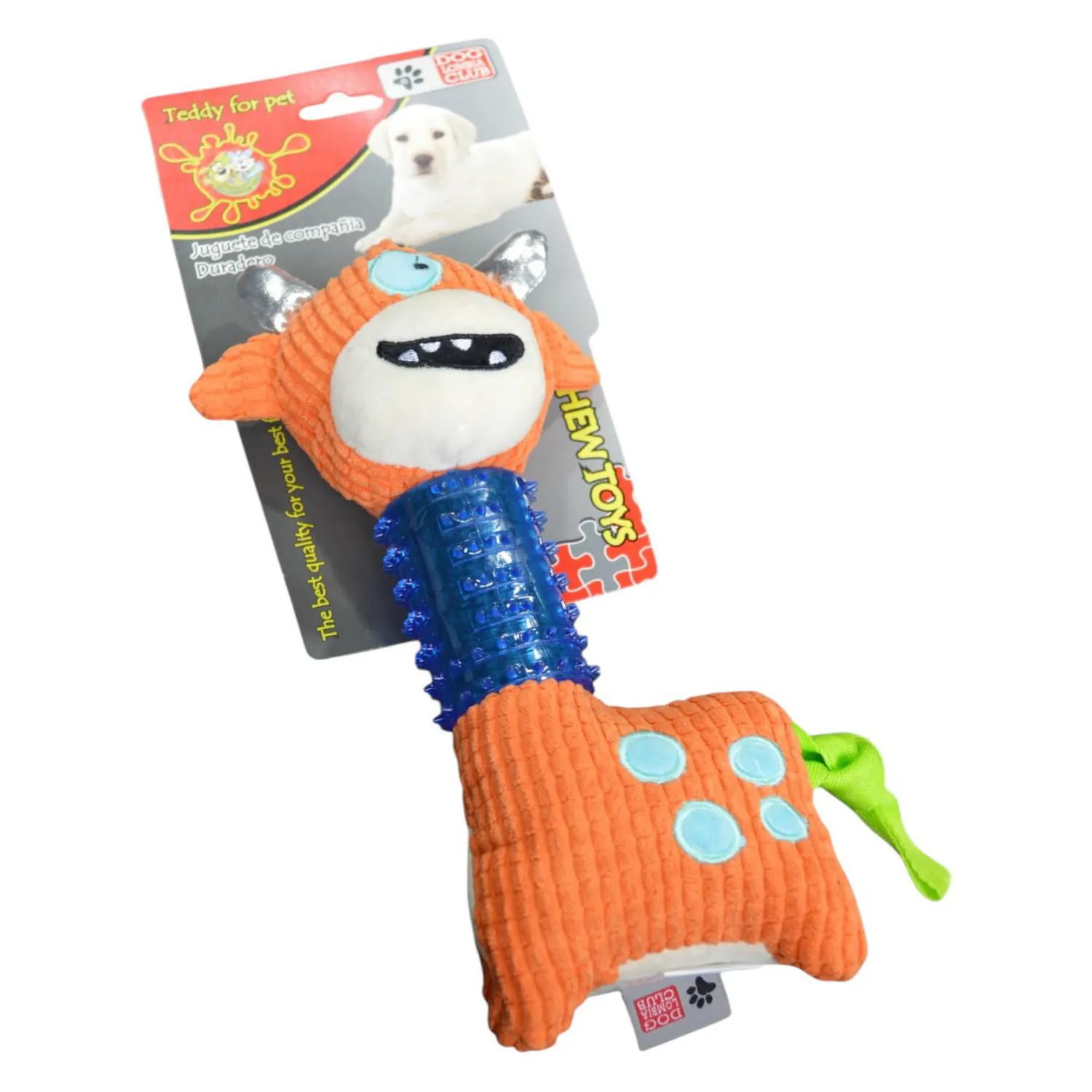 Juguete para perro peluche ciclope naranja 27cm colmascotas