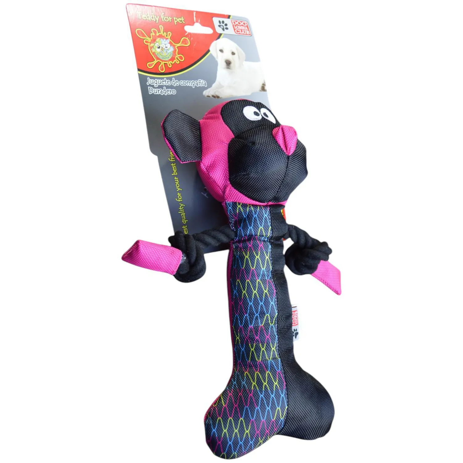 Juguete para perro peluche monkey rosado 32x17cm colmascotas