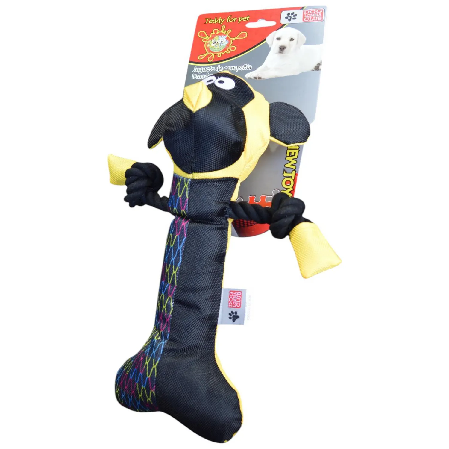 Juguete para perro peluche monkey amarillo 32x17cm colmascotas
