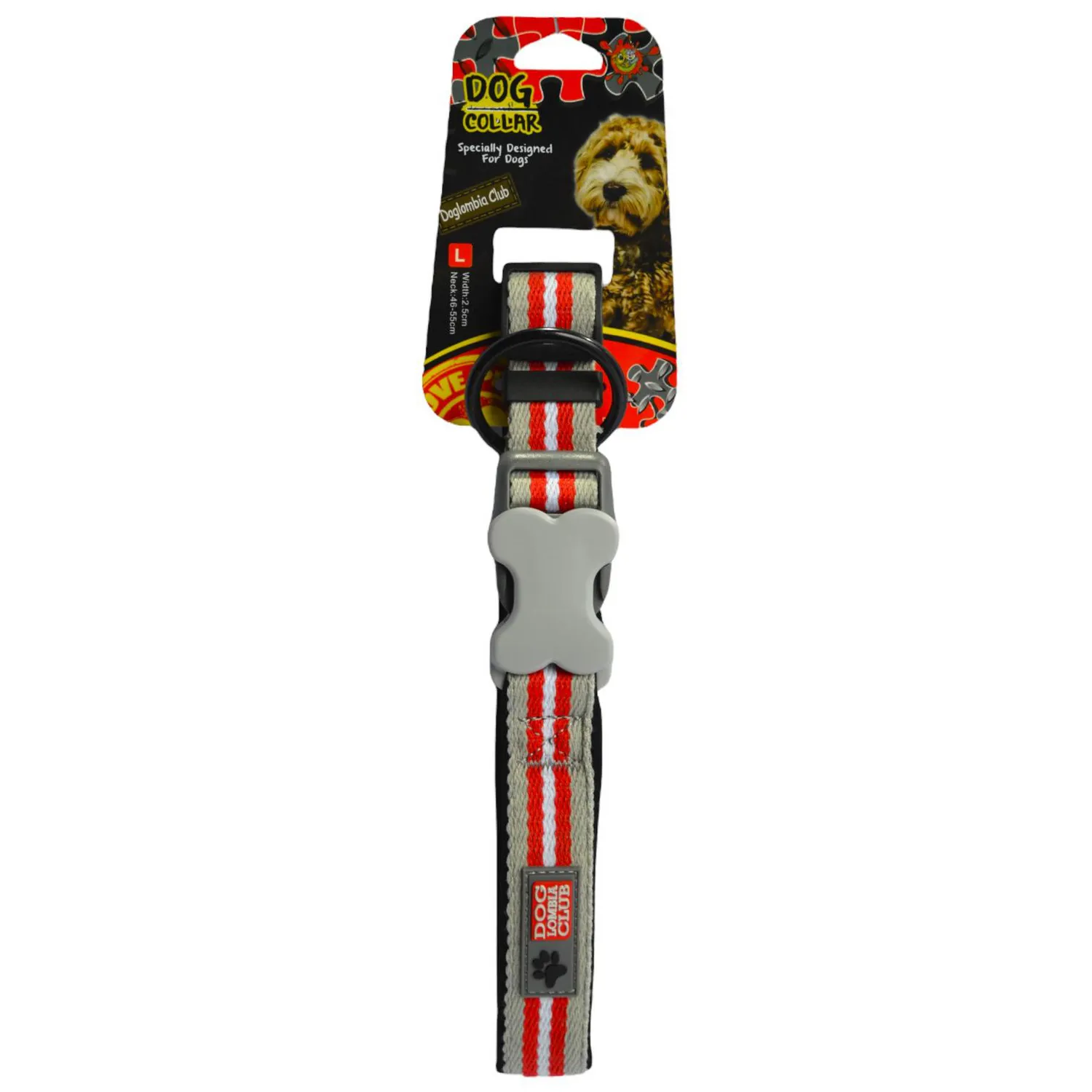 Collar para perro nautica rojo 3.0 cm/cuello 46-63cm colmascotas