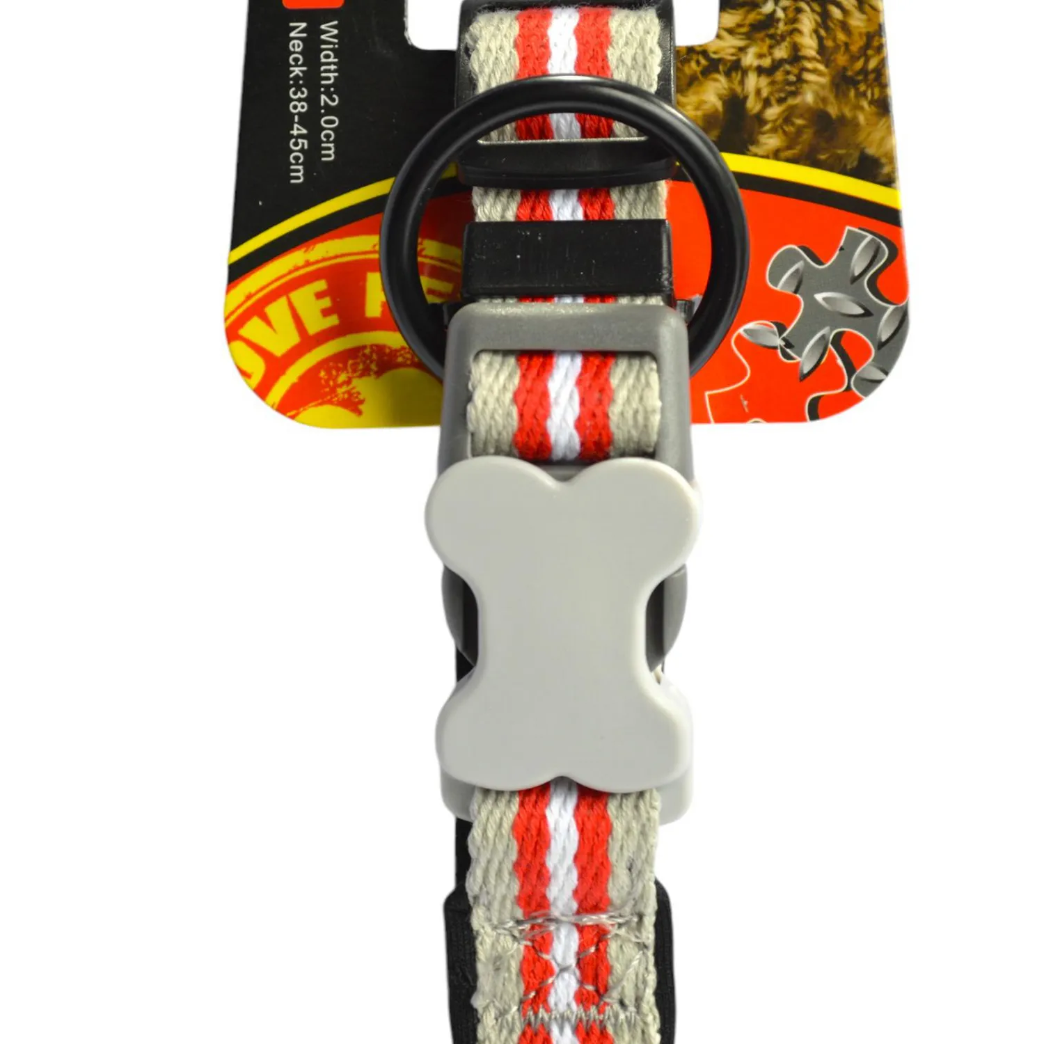 Collar para perro nautica rojo 2.0 cm/cuello 39-56cm colmascotas