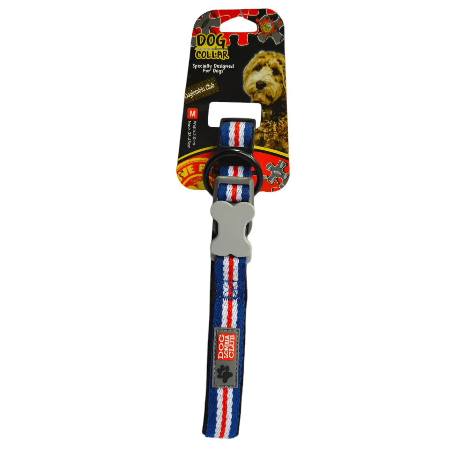 Collar para perro nautica azul 2.0 cm/cuello 39-56cm colmascotas