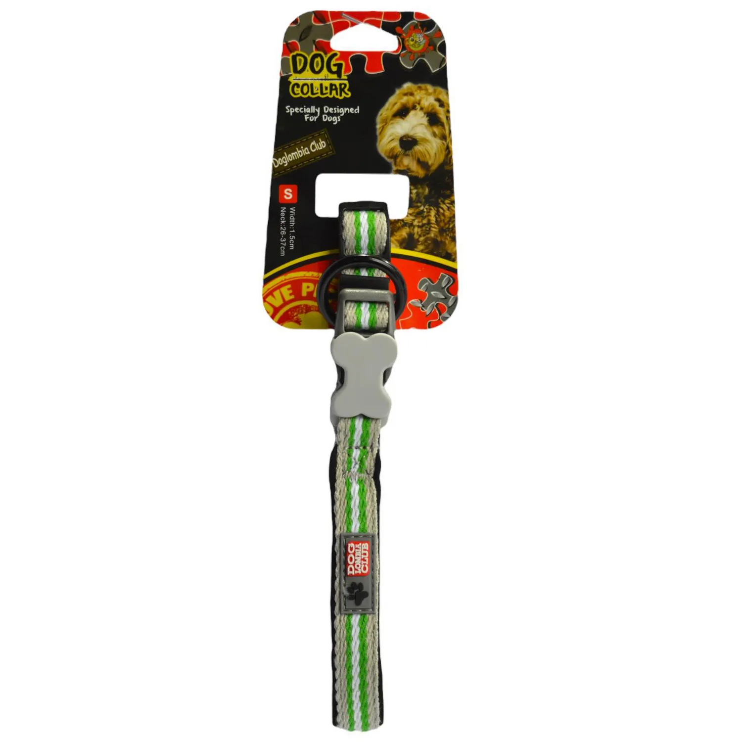 Collar para perro nautica verde 1.5 cm/cuello 34-46cm colmascotas