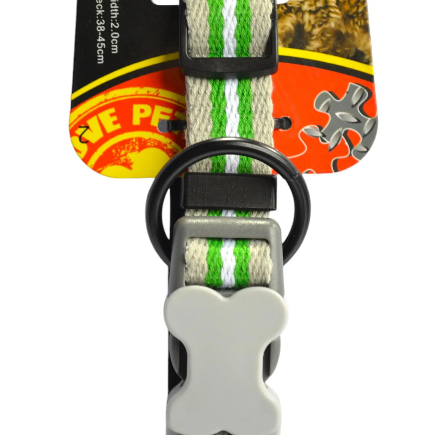 Collar para perro nautica verde 1.5 cm/cuello 34-46cm colmascotas