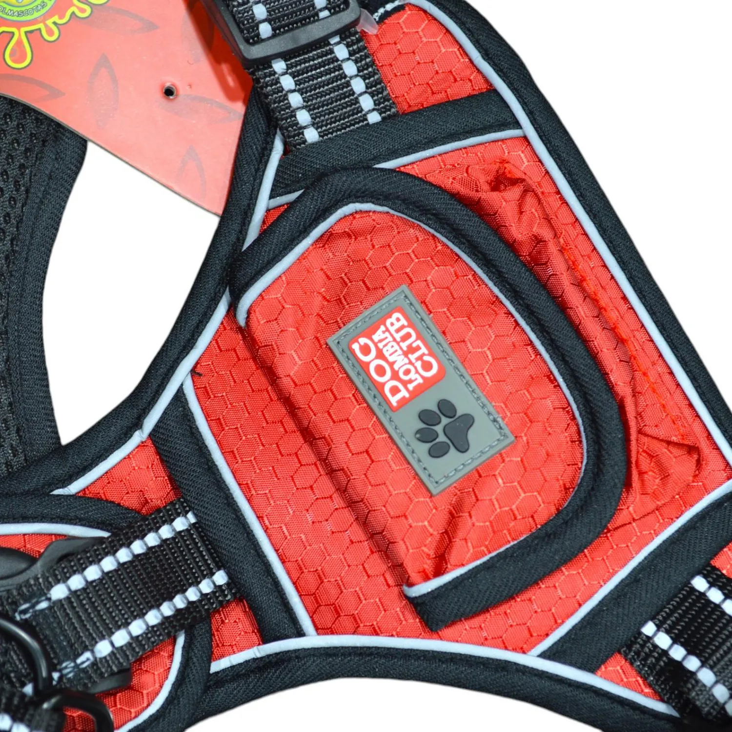 Arnés para perro todoterreno lineas reflectivas/bolsillo rojo talla s colmascotas