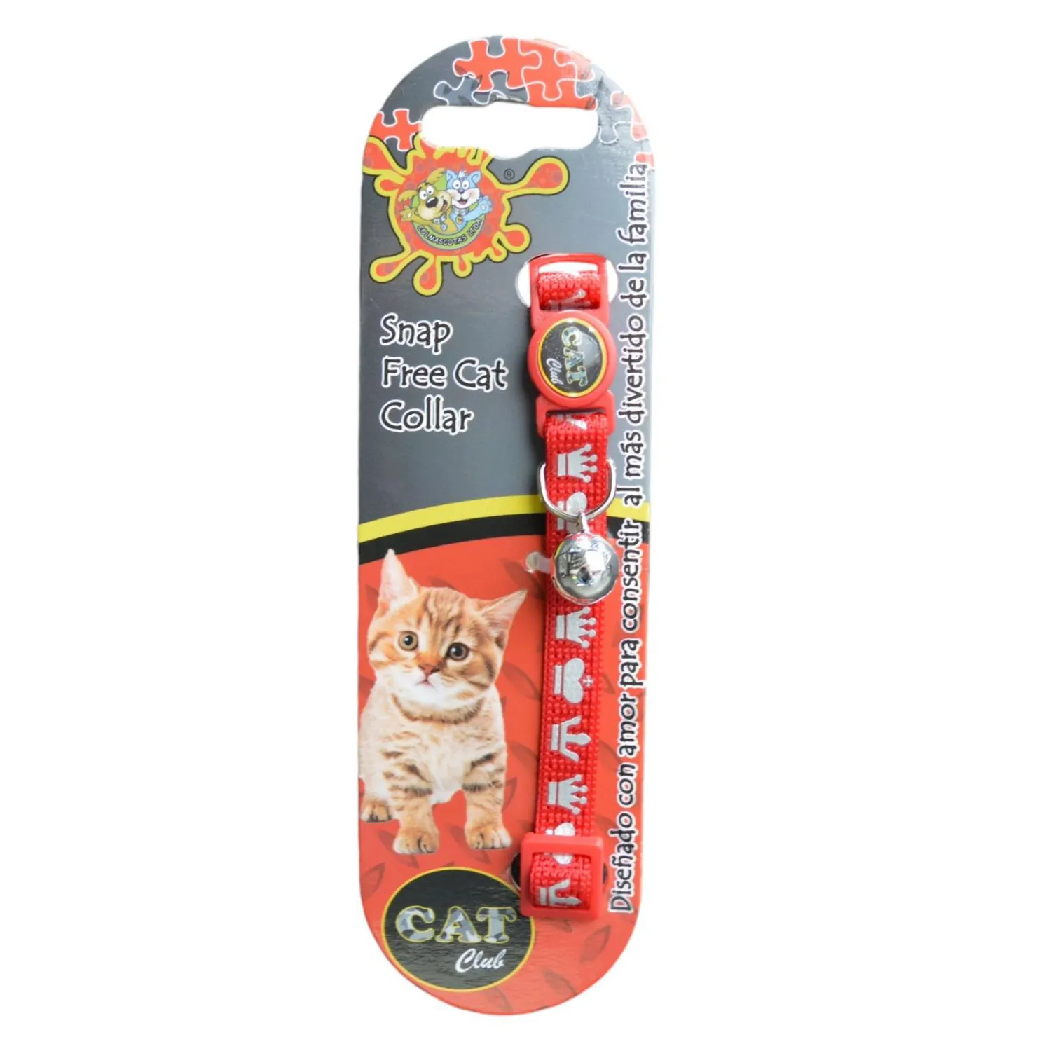 Collar para gatos coronitas reflectivo rojo colmascotas