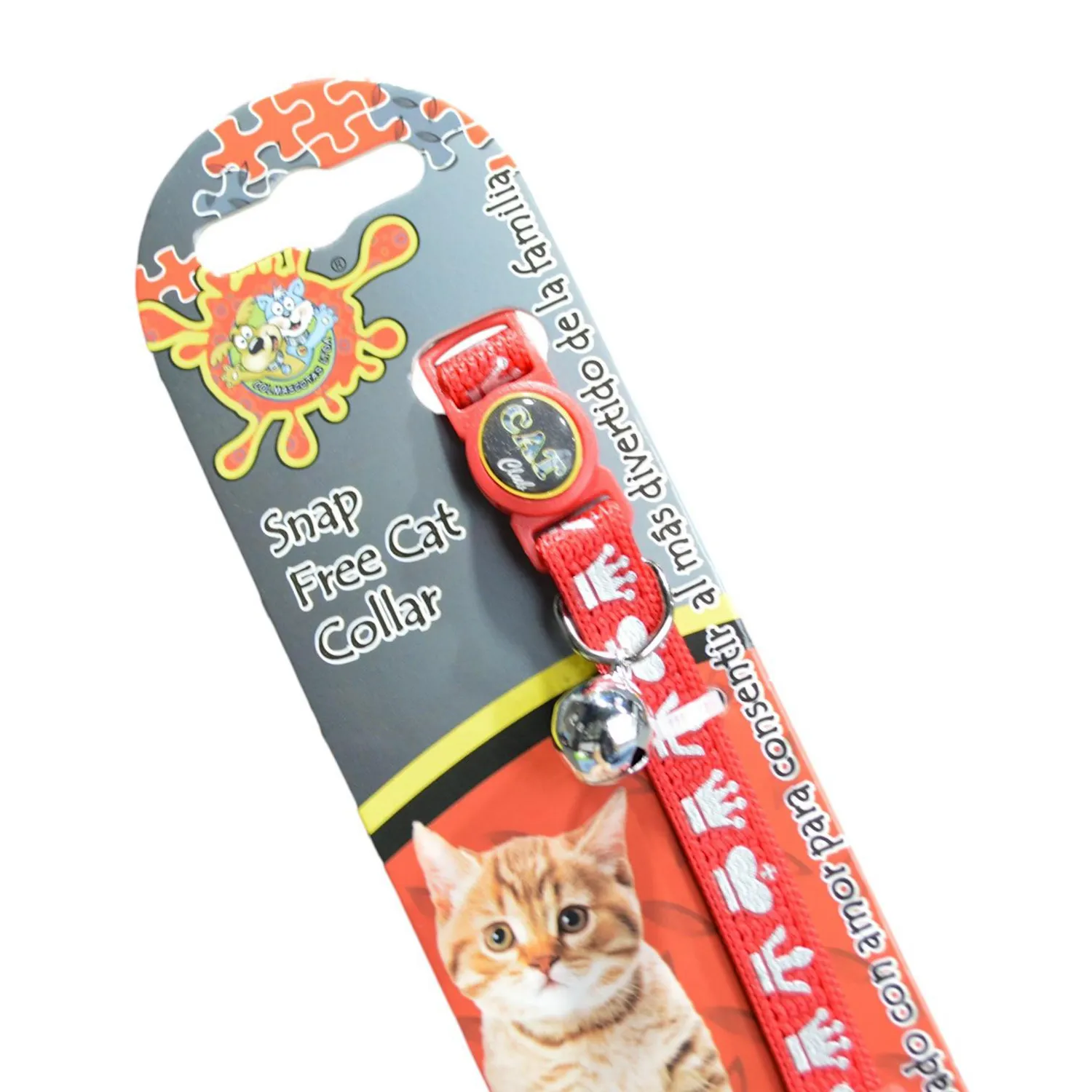 Collar para gatos coronitas reflectivo rojo colmascotas