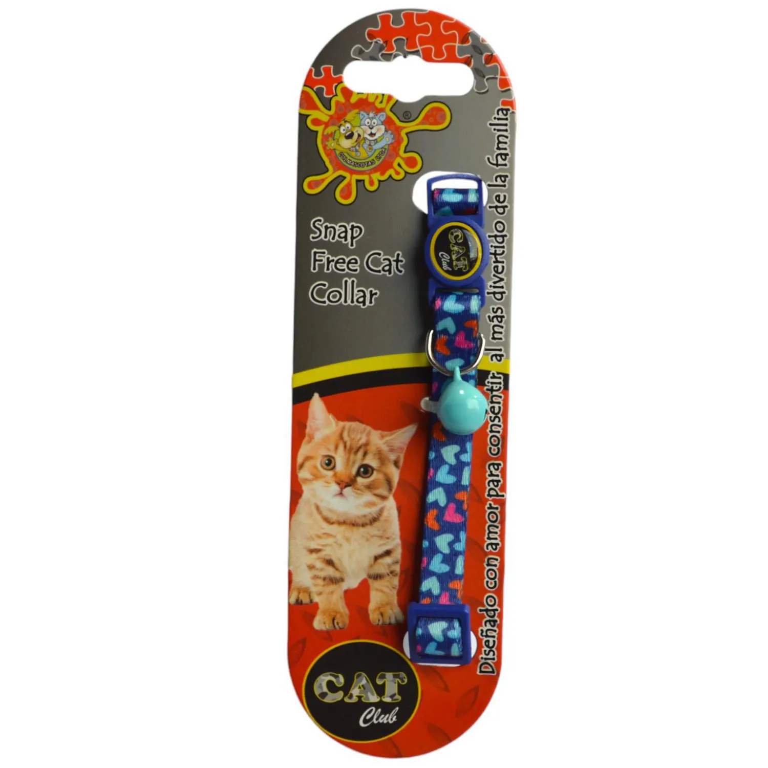 Collar para gatos corazoncitos azul colmascotas