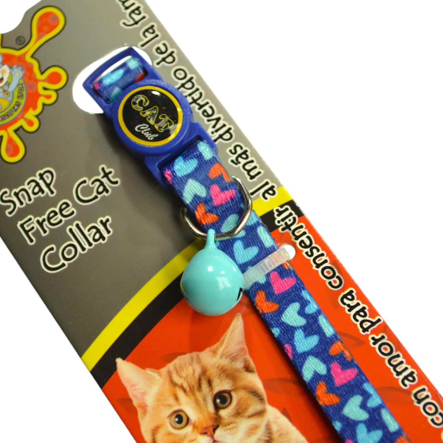 Collar para gatos corazoncitos azul colmascotas
